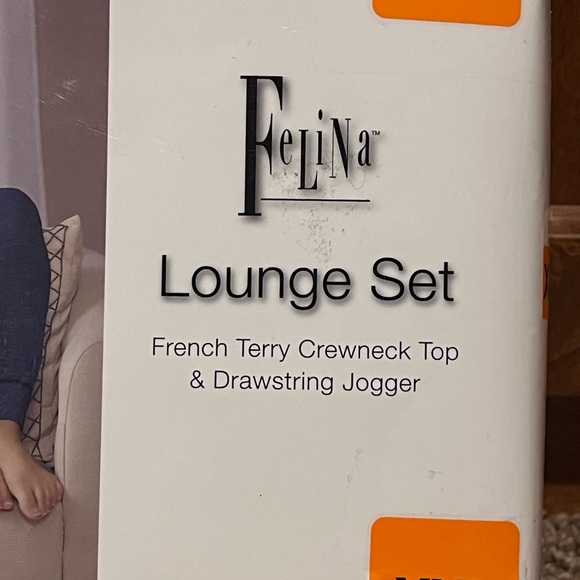 Felina Blue French Terry Crewneck Top & Drawstring Jogger - Picture 2 of 3